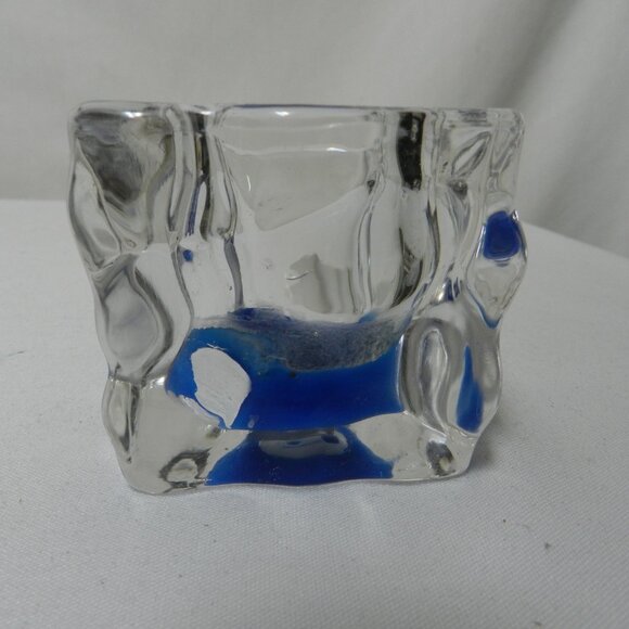 Partylite Ice Cube Candle Holders Clear Glass Square Votive Tea Light Set 2 Vtg - Picture 6 of 10